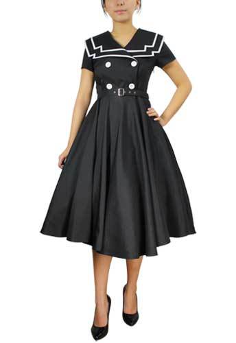Vintage Sailor Flared Dress – Mode Mundo