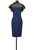 Fishnet Retro Pencil Print Dress