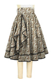 Side Ruffle Corner Pocket Print Skirt