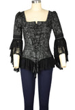Victorian Steampunk Corset Print Top
