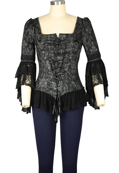 Victorian Steampunk Corset Print Top
