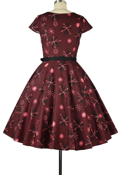 50s Sweetheart Belted Print Dress – Mode Mundo