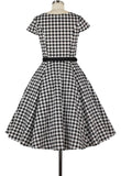 50s Sweetheart Belted Print Dress