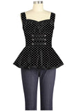 Polka Dot Peplum Top