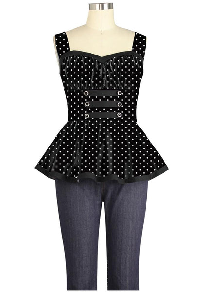 Polka Dot Peplum Top