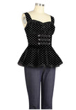 Polka Dot Peplum Top