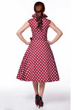 Polka Dot Bow Pleat Dress