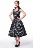 Polka Dot Bow Pleat Dress