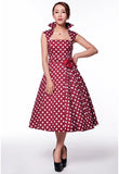 Polka Dot Bow Pleat Dress