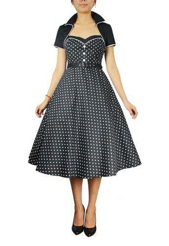 Retro Flare Polka Dot Dress