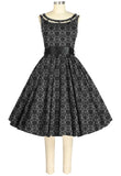 Boat Neck Cutout Print Dress