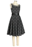 Boat Neck Cutout Print Dress