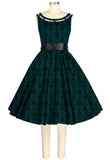 Boat Neck Cutout Print Dress