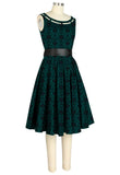 Boat Neck Cutout Print Dress