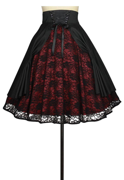 Draped Satin and Lace Skirt