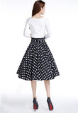 Polka Dot Retro Ruched 50s Skirt