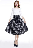 Polka Dot Retro Ruched 50s Skirt