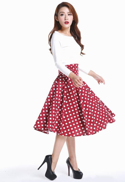 Polka Dot Retro Ruched 50s Skirt – Mode Mundo
