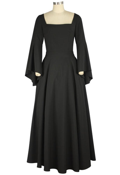 Steampunk Bell Sleeves Long Dress