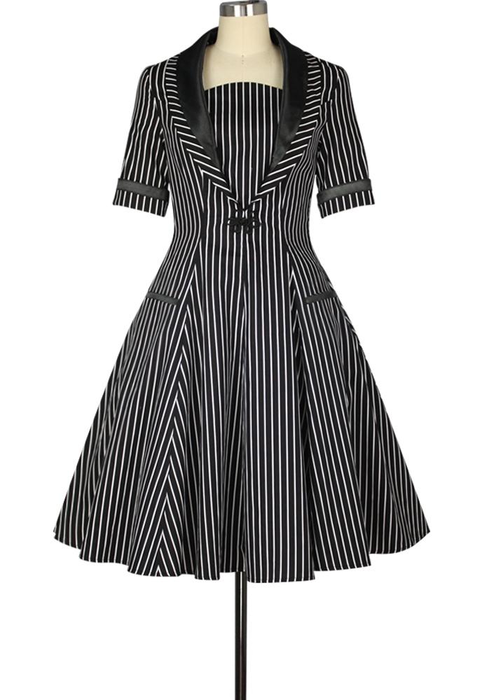 Tuxedo Print Dress Mode Mundo