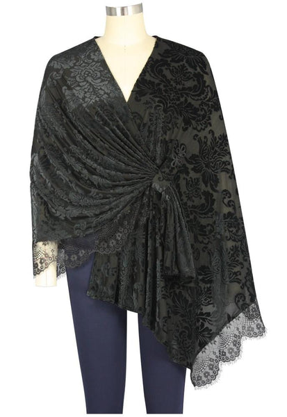 Velvet and Lace in Flowers Stole