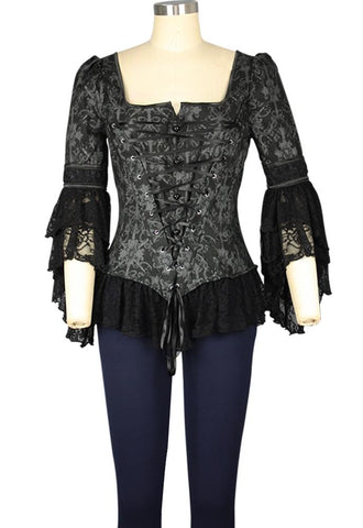 Victorian Steampunk Corset Print Top
